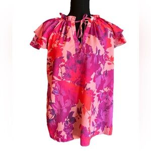 First Love by Lovelyn Women’s BOHO Abstract Floral Blouse, Size M